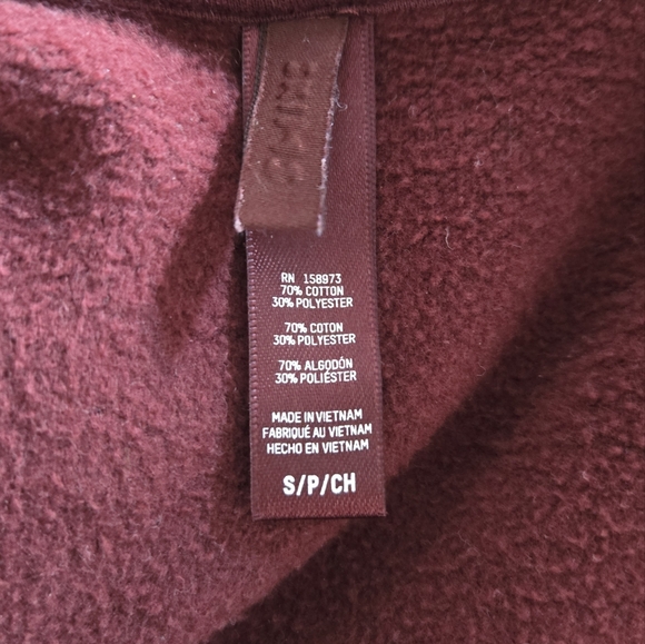 Skims Cotton Fleece Classic Zip Up Merlot Hoodie Size Small - Picture 6 of 8